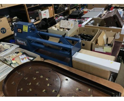 A Clarke 'Woodworker' wood lathe and tools