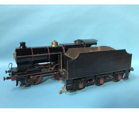 A live model steam engine and tender, 3.5", Derby 4F, no boiler certificate