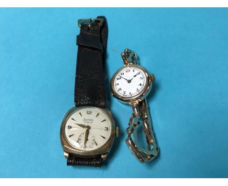 A gents 9ct gold Rotary wristwatch and a ladies 9ct gold wristwatch