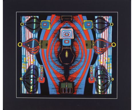 Friedensreich Hundertwasser, 1928-2000,  Kunstdruck mit Metallfolienprägung, ca. 55x 49 cm, PP, ca. 70x60 cmFriedensreich Hun