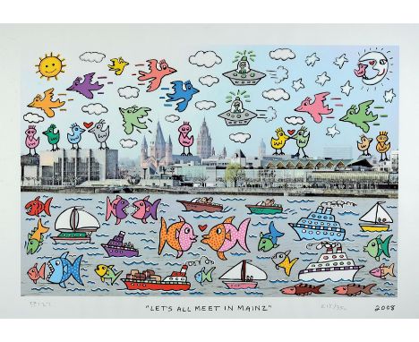 James Rizzi, 1950 New York City - 2011 ebenda ,  Studium der Kunst a.d. University of Florida, poppig-naive Rezeption des urb