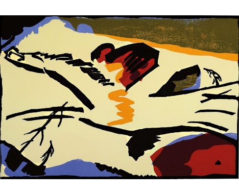 Wassily Kandinsky, 1866-1944,  'Lyrisches', Farblithografie zu einer Ausstellung , Blauer Reiter Mourlot Maeght, PP, Motiv ca