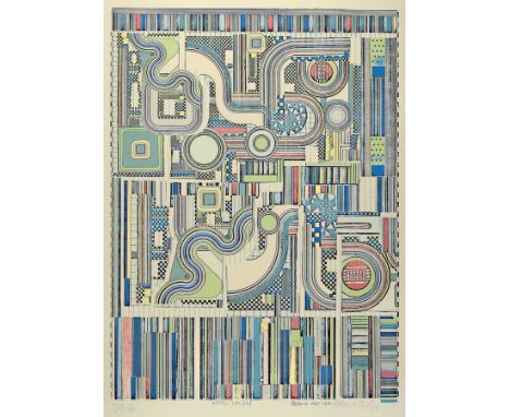 Eduardo Paolozzi, 1924-2005,  'Appel Calder' Lithografie, sign., num. 264/500, unter Glas, Glas unten mit Sprung, gesamt ca. 