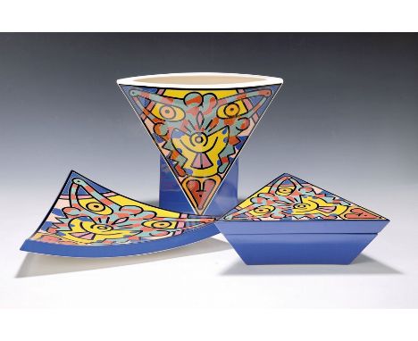 Keith Haring, Spirit of Art, Kunst Kollektion von Villeroy &amp; Boch,  komplette Serie aus drei Kunstobjekten: Centerpiece, 