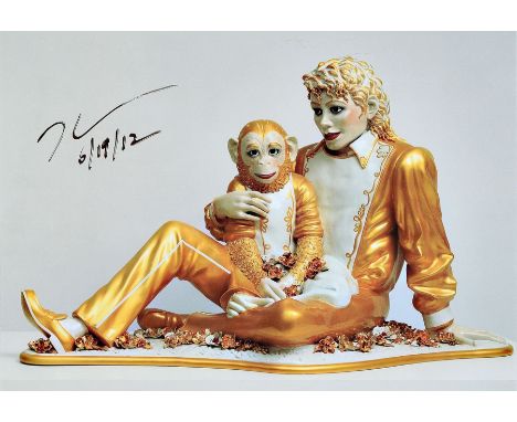 Jeff Koons, geb. 1955,  'Michael Jackson and Bubbles', Kunstdruck auf Karton, handsign., dat., unter Plexiglas gerahmt, Motiv