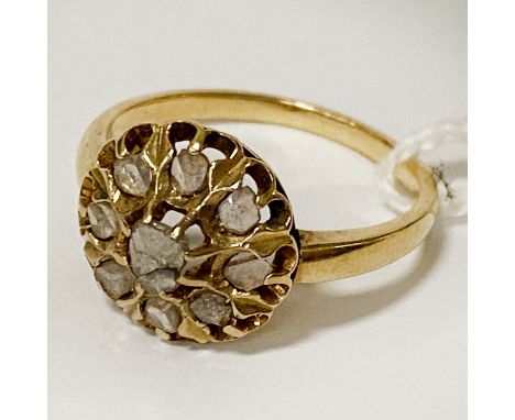 18CT OLD CUT DIAMOND TESTED RING 3.7 GRAMS SIZE P