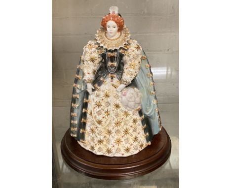 ELIZABETH I WITH STAND LIMITED EDITION FIGURE (ROYAL WORCESTER) 26CMS (H) ON STAND