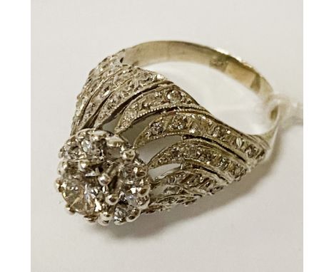 SILVER &amp; DIAMOND RING SIZE I