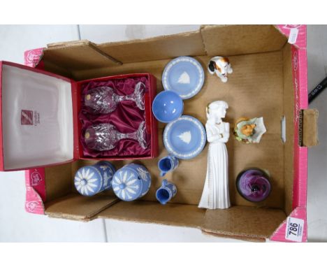 A mixed collection of items to include: Wedgwood Jasperware, Caithness limited edition paperweight,Spode, Royal Doulton &amp;