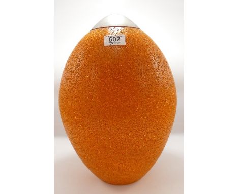 Mid Century  Orange Pendant Ceiling Light / lamp: height 36cm 