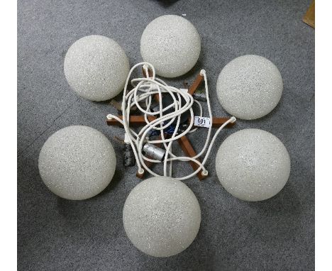 Mid Century 6 Branch Ceiling Light / lamp: 