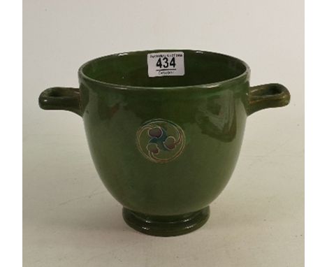 William Moorcroft Burslem :two handled Flamminian ware Planter, h.15cm. 