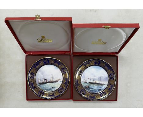 Spode Boxed Cunard The Age of Romance  The Early Years Cabinet plates: Europa / Niagara &amp; Caledondia (2) 