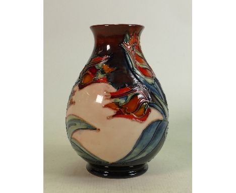 Moorcroft Red tulip vase: Height 19cm 