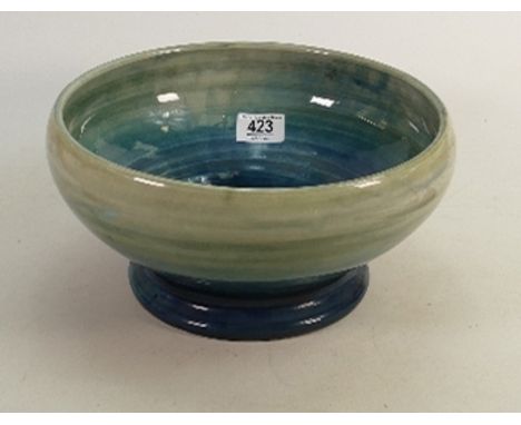 William Moorcroft large plain footed bowl: d28cm. 