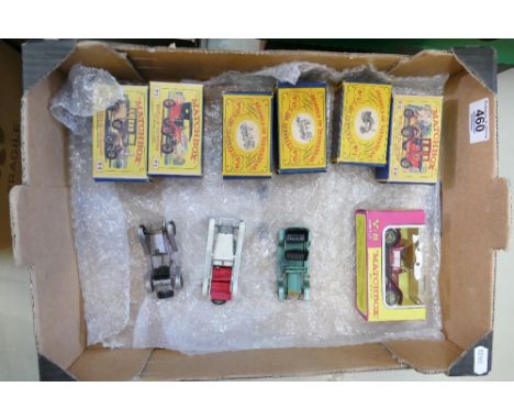 10 x Matchbox Models of Yesteryear:  Seven boxed, Y11 1912 Packard Landaulet, No 1 traction engine, No. 13 train Santa Fe, No