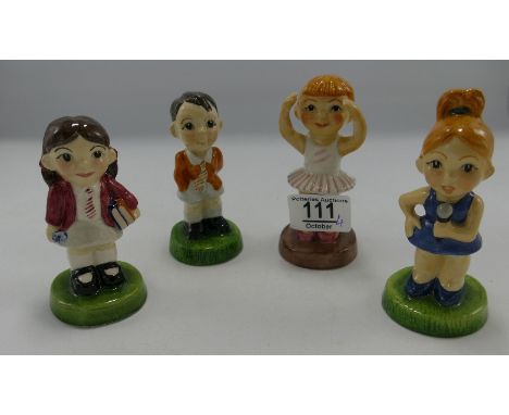 Carltonware Kids figures Schoolboy, School Girl, Ballerina &amp; Spice Girl: boxed with cert (4) 