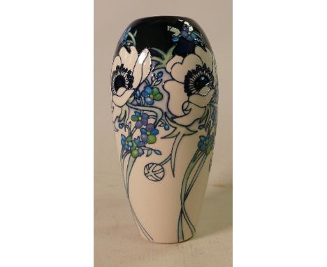 Moorcroft White Splender Vase: Trial 18.12.18. Height 17.5cm 