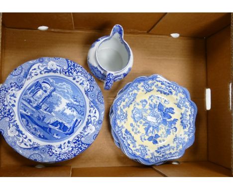 A mixed collection of Spode items to include: Blue Room Collection Garden Collection Plates, Italian Pattern plates &amp; wat