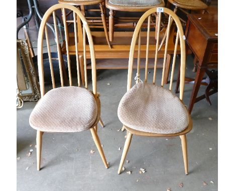 Pair or Ercol Style Blonde Hoop Back Chairs(2) 