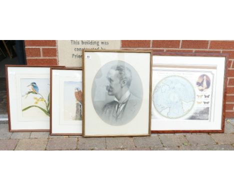 Four Framed items to include: Portrait Prints, Watercolour Still Lifes &amp; Nautical item(4) 