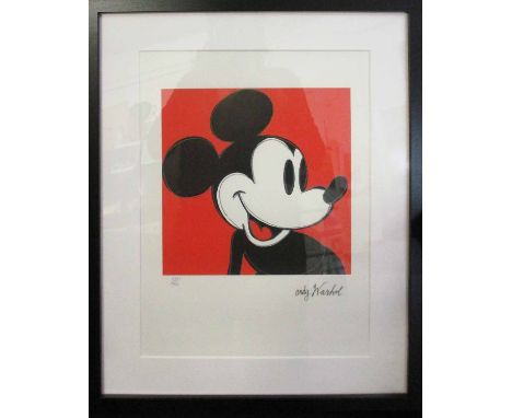 ANDY WARHOL 'Mickey Mouse', Lithograph, signed in the plate, numbered 4981/5000, with CMOA stamp verso, 40cm x 30cm, framed.