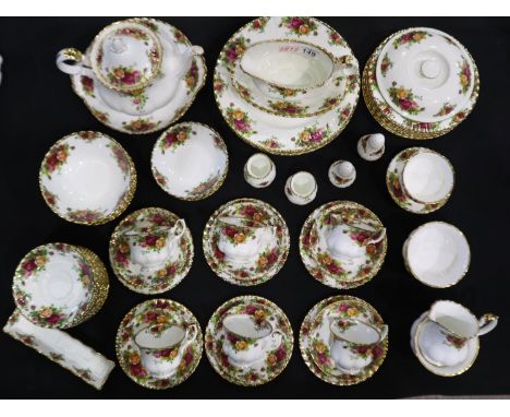 Royal Albert dinner and tea service in the Old Country Roses pattern of seventy two pieces. Not available for in-house P&amp;