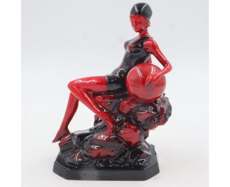Peggy Davies ceramic figure, Ruby Fusion, no cracks or chips, H: 26 cm. UK P&amp;P Group 2 (£20+VAT for the first lot and £4+