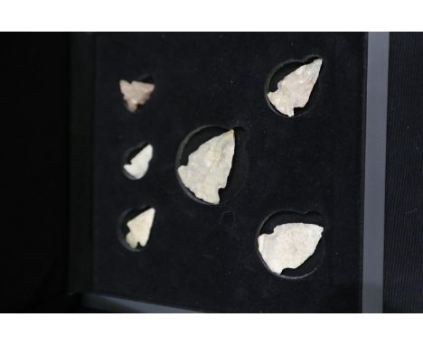 Three Neolithic arrowheads with three spear heads. UK P&amp;P Group 1 (£16+VAT for the first lot and £2+VAT for subsequent lo