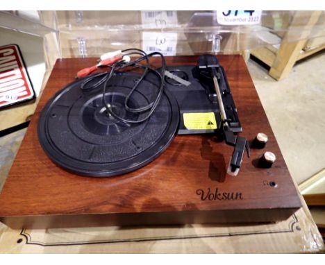 Voksun E300 belt record player with bluetooth, USB &amp; built in speakers, boxed, working at lotting. Not available for in-h