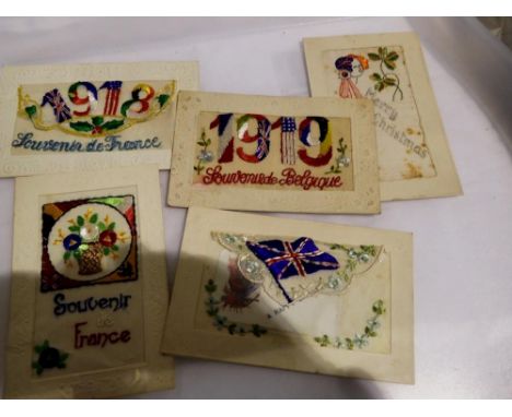 Six WWI silk postcards. UK P&amp;P Group 1 (£16+VAT for the first lot and £2+VAT for subsequent lots) 