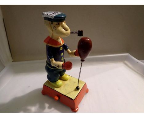 Cast iron automation boxing Popeye, H: 18 cm. UK P&amp;P Group 1 (£16+VAT for the first lot and £2+VAT for subsequent lots) 