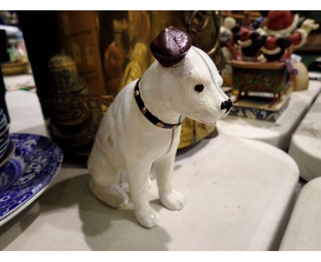 Cast iron Nipper the HMV dog. H: 12 cm. UK P&amp;P Group 1 (£16+VAT for the first lot and £2+VAT for subsequent lots) 