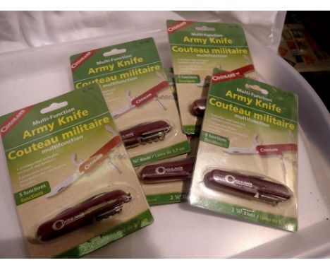 Six multi function army knives, new in packaging. UK P&amp;P Group 1 (£16+VAT for the first lot and £2+VAT for subsequent lot