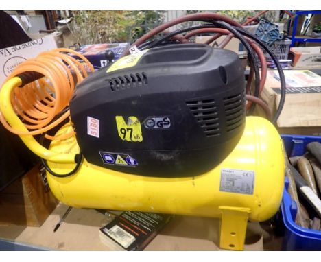 Stanley 1.5HP 25l air compressor with accessories. All electrical items in this lot have been PAT tested for safety and have 