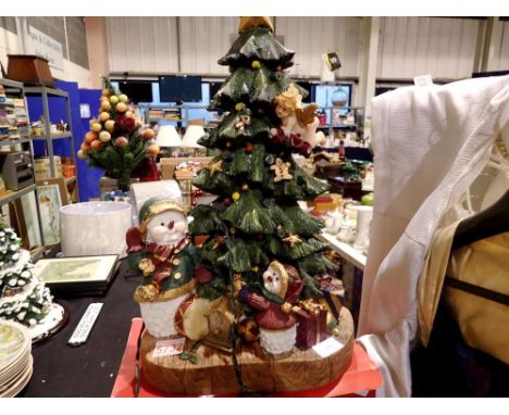 Fibre optic Christmas plaque and a illuminating Christmas tree. All electrical items in this lot have been PAT tested for saf