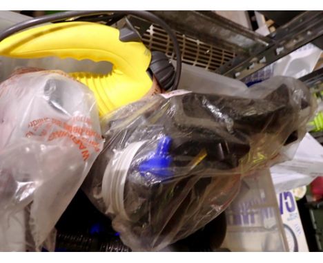 Two steamers and a hand held vacuum cleaner. All electrical items in this lot have been PAT tested for safety and have passed