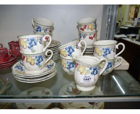 A quantity of Villeroy & Boch 'Melina' teaware including ten cups, twelve saucers, twelve side plates and a milk jug.