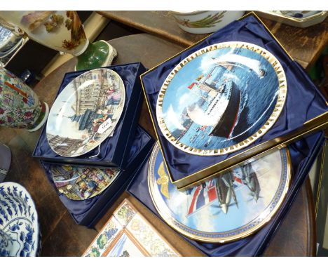 Four collector's Commemorative Plates, Bradford Exchange, Royal Doulton "Queen of the Seas", Davenport Pottery "Flying for Fr