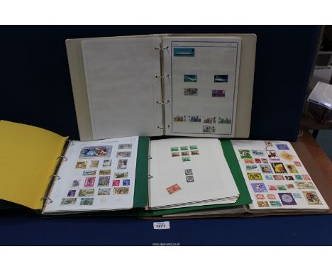 Four files of stamps including Stanley Gibbons International Stamp Album, all with contents of world stamps including Ireland