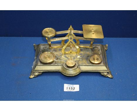 A pair of brass Postal scales.