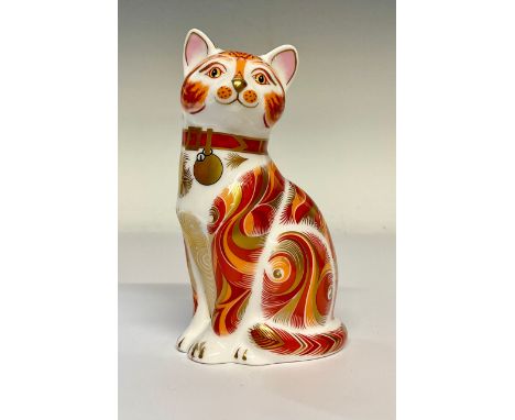 A Royal Crown Derby paperweight, Marmalade Cat - Jock VI of Chartwell, commemorating the life of Sir Winston Churchill 1874 -