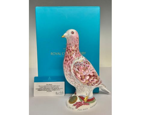 A Royal Crown Derby paperweight, War Pigeon, in recognition of all World war II War Pigeons who served alongside the British 