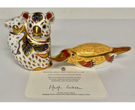 A Royal Crown Derby paperweight, Koala and Baby, The Australian Collection, gold signature limited edition, gold stopper, 10c