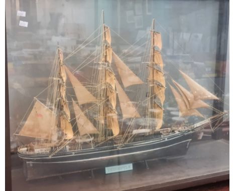 Well made cased model of the famous Clipper Ship 'The Thermopylae', a vessel designed for the China Tea trade and well known 
