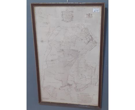 Two framed maps of London to include: 'A Plan of Putney Parish and parts of the Parishes of Wimbledon and Mortlake within the