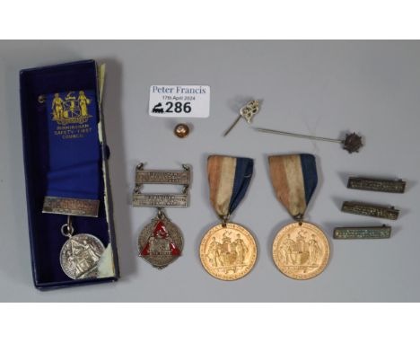 Collection of Birmingham Safety First silver and other medals with bars for various years together with a Birmingham Peace Ce