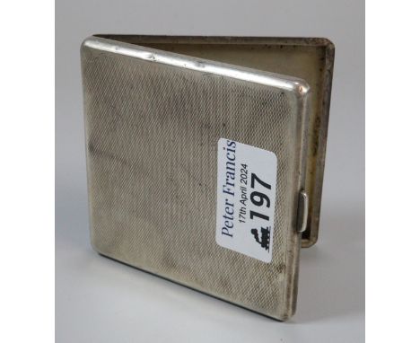 George V silver engine-turned cigarette case, probably by Atkin Bros. Birmingham 1932. 3.8 troy oz. approx. (B.P. 21% + VAT) 