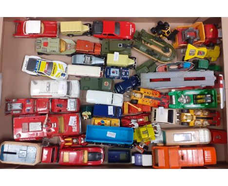 Three trays of assorted playworn and boxed diecast and other model vehicles including: helicopters, airplanes, Corgi Classics