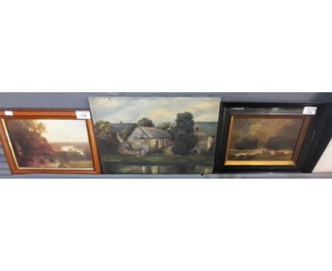 Group of assorted furnishing pictures to include: estuary scene in oils, animal and bird studies, Welsh farmstead in oils on 